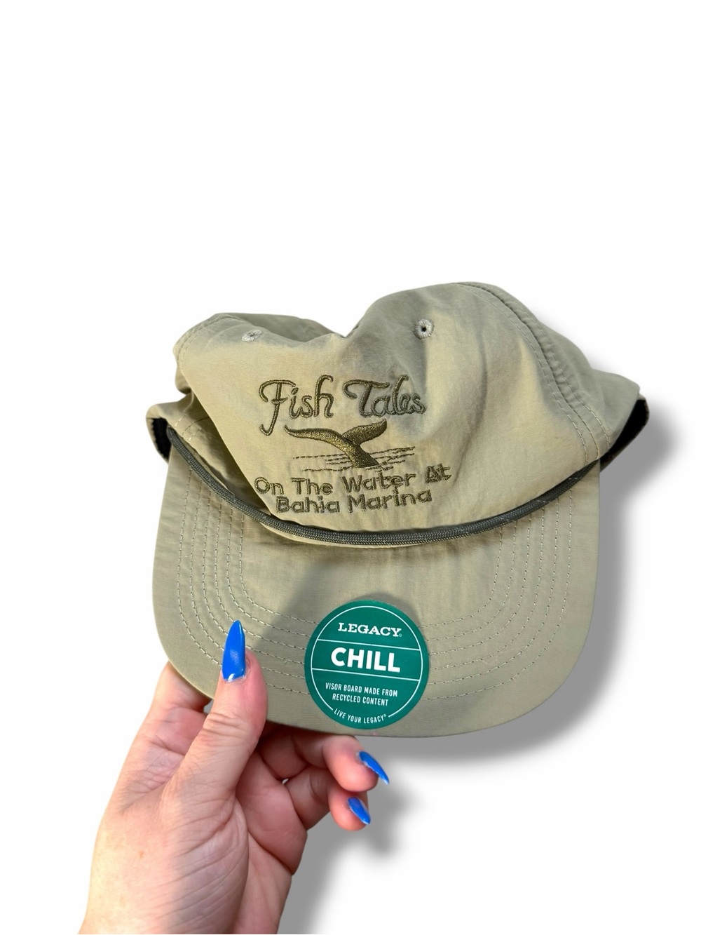 NWT Legacy Chill Performance Rope Hat Fish Tales On the Water at Bahia Marina